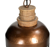 COPPER CUT-OUT AND WOOD LAMPSHADE V742-M10836