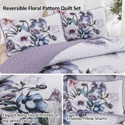 Romantic Wildflower Soft Cozy 3 Pc Bedspread & Pillow Cover Set V745-AC080301Q13U