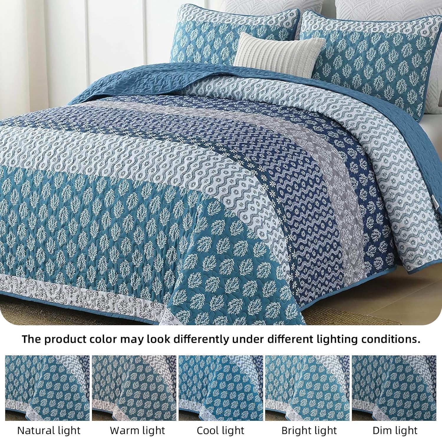 Classic Hydrangea Soft Quilted 3 Pc Bedspread & Pillow Cover Set V745-AC080501Q13U