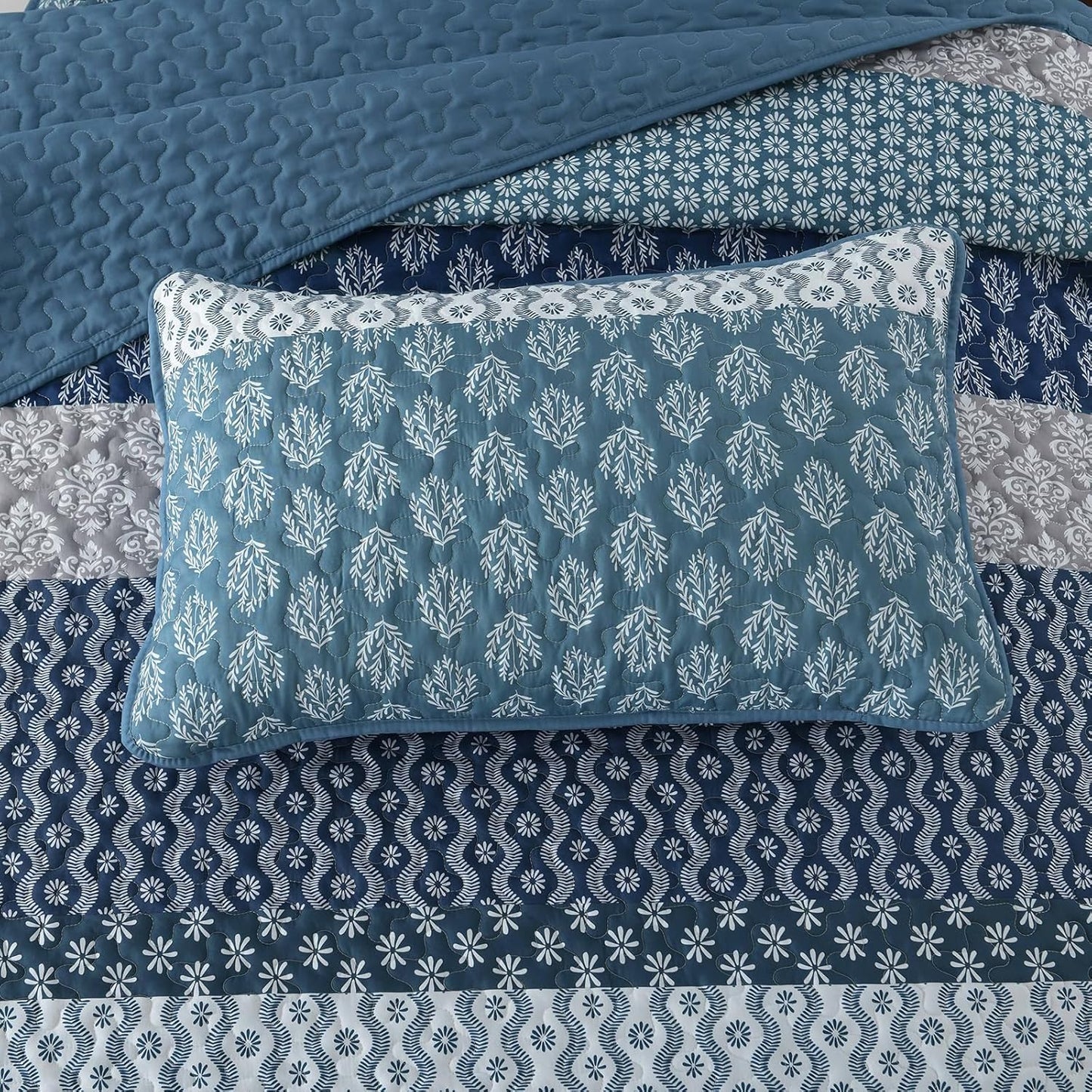 Classic Hydrangea Soft Quilted 3 Pc Bedspread & Pillow Cover Set V745-AC080501Q13U