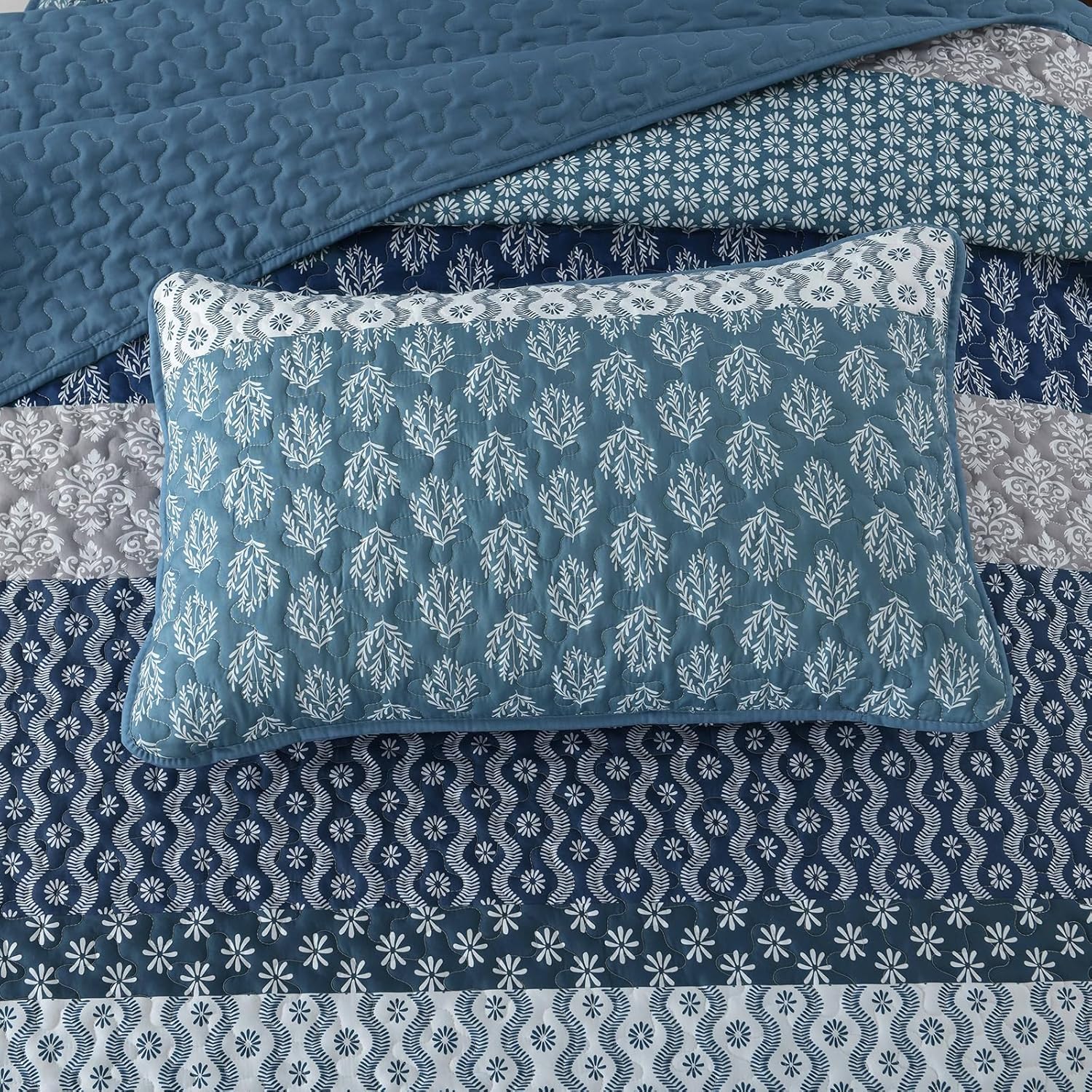 Classic Hydrangea Soft Quilted 3 Pc Bedspread & Pillow Cover Set V745-AC080501Q13U