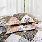 Gleaming rust brown colo patchwork 3 Pc Bedspread & Pillow Cover Set V745-AC090275Q13U