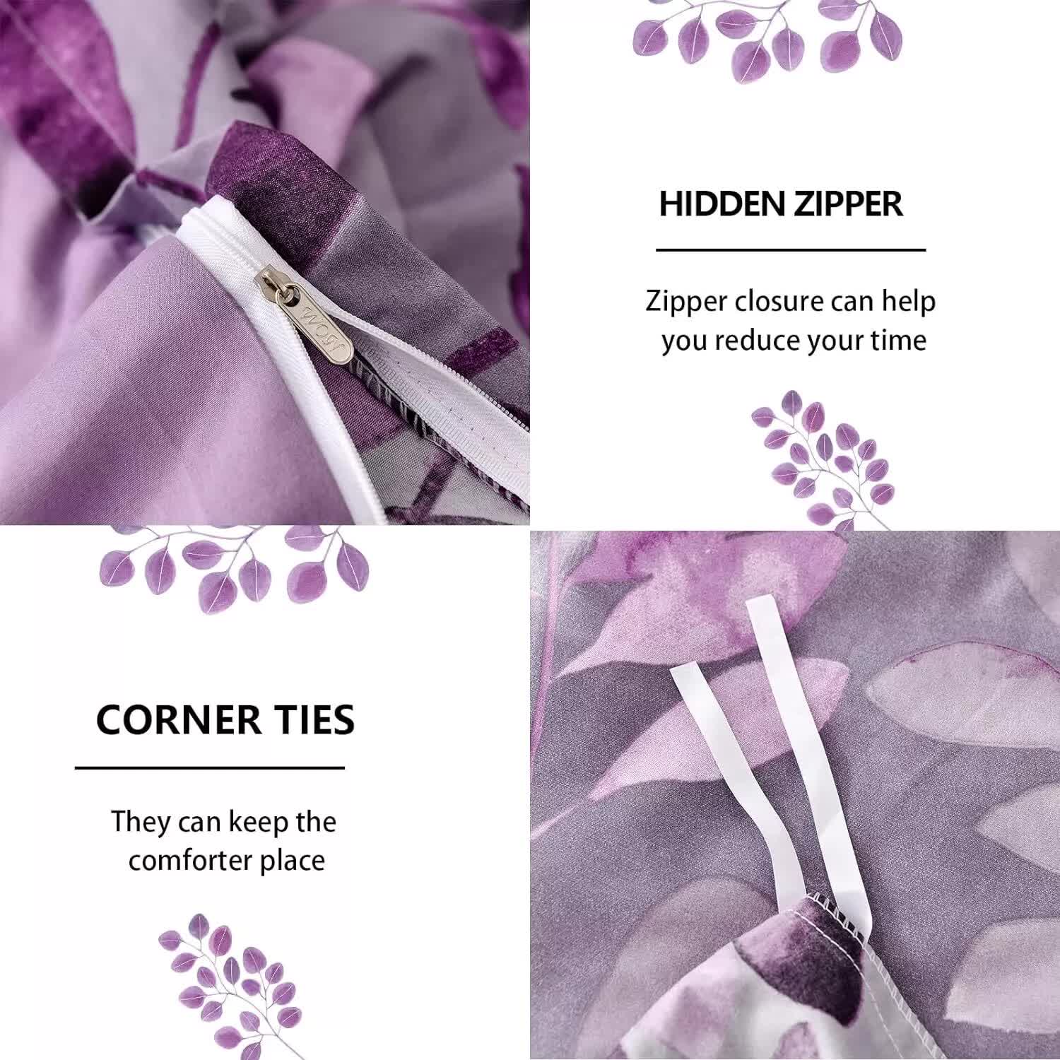 Soft Haven 3-Piece Duvet Cover Set - Long-Lasting Comfort-King V745-AQ081614K3