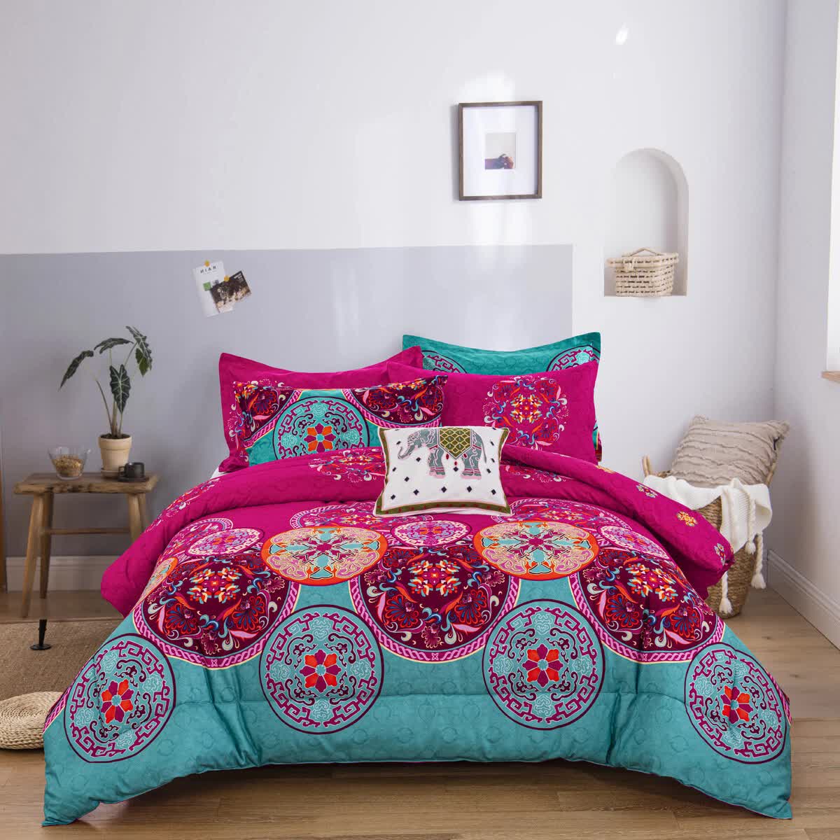 Aesthetic Glow Floral 3-Piece Comforter Set with Matching Shams V745-MAB010185AJ3