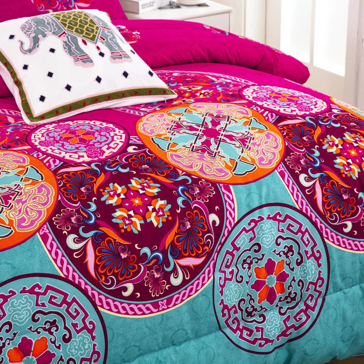 Aesthetic Glow Floral 3-Piece Comforter Set with Matching Shams V745-MAB010185AJ3