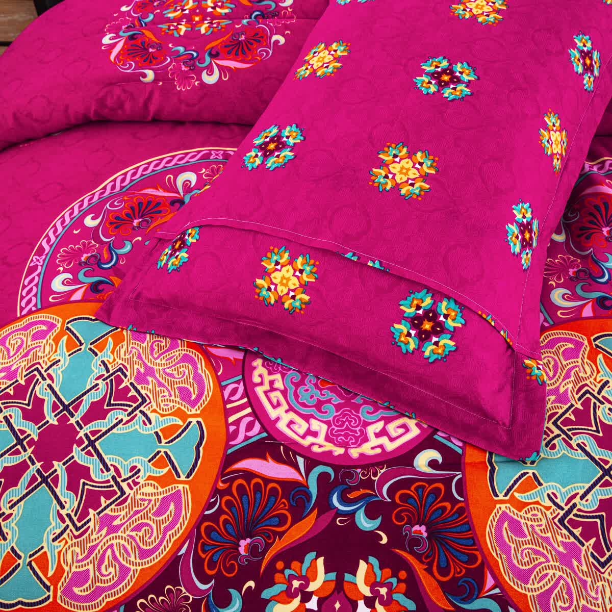 Aesthetic Glow Floral 3-Piece Comforter Set with Matching Shams V745-MAB010185AJ3