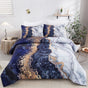 Blue Marble Comforter Set, King Size, Retro Watercolor 3-Piece Bedding Ensemble V745-MAB010362AJ3