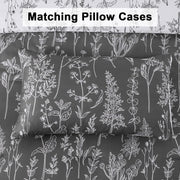 Floral Comforter Set, King Size, Black White Floral Pattern Reversible Bedding V745-MAB010384AJ3