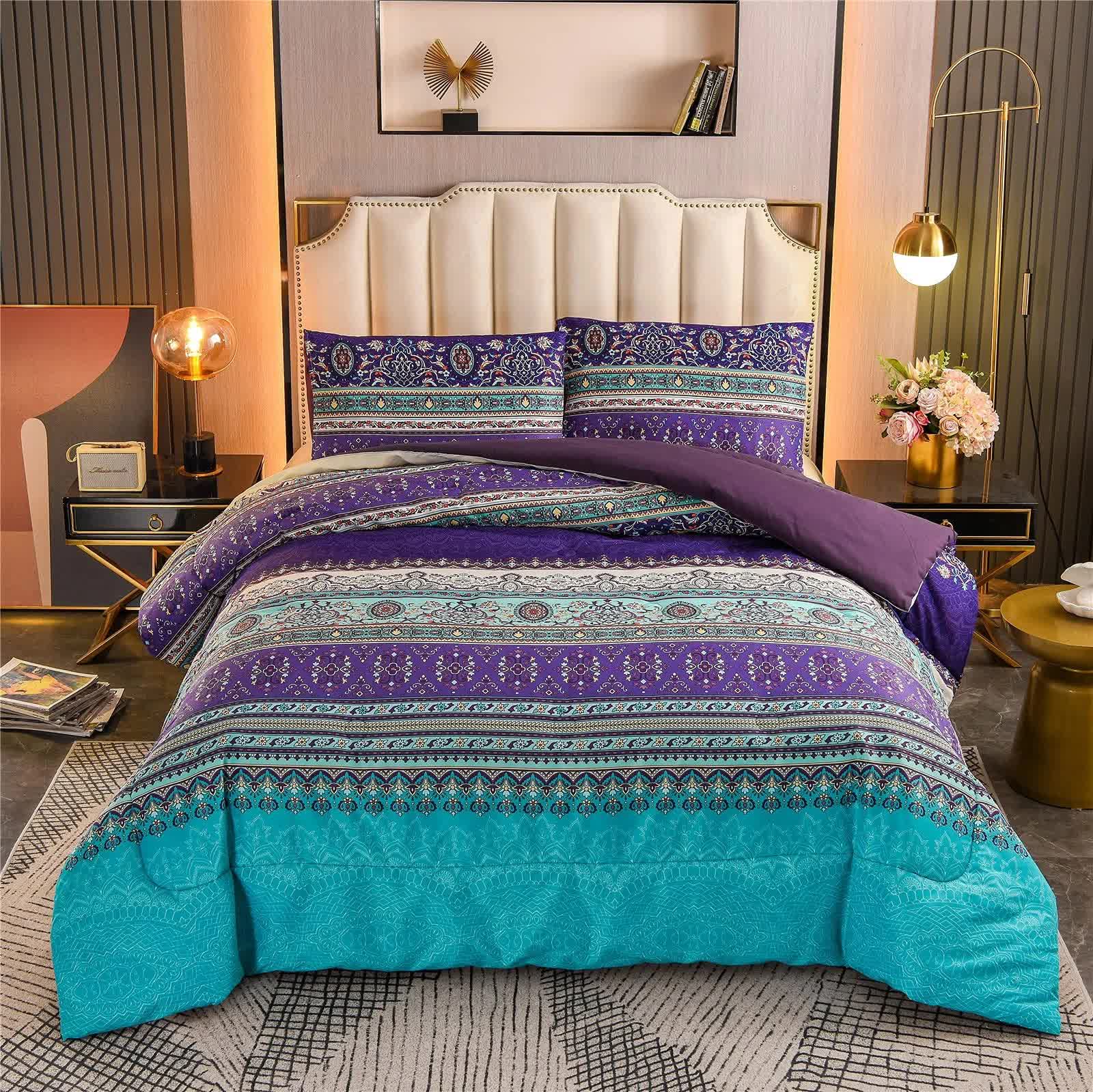 Boho Glow Teal Bedding - 3-Piece Comforter Set for Relaxed Spaces V745-MAB010449AJ3
