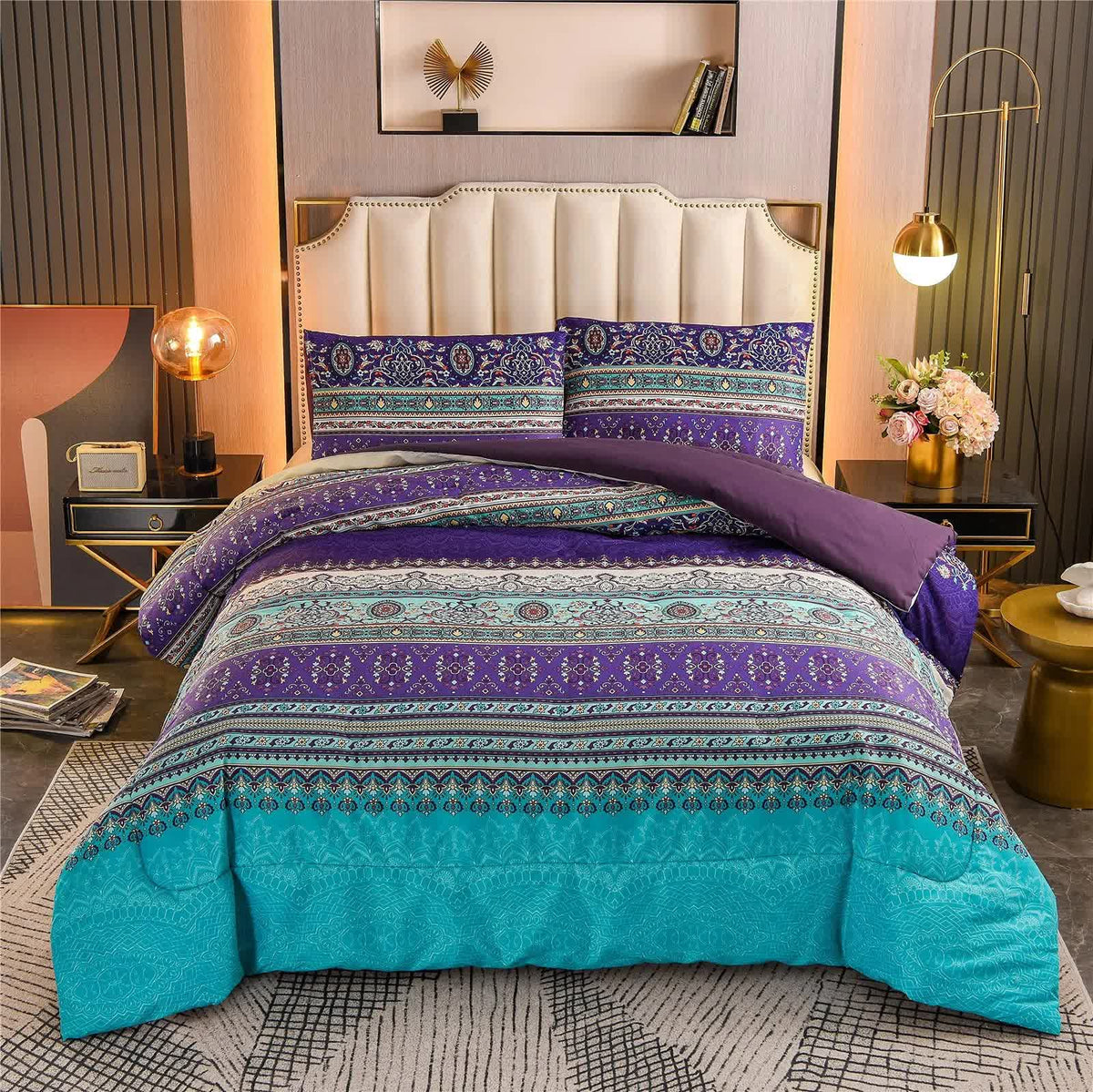 Boho Glow Teal Bedding - 3-Piece Comforter Set for Relaxed Spaces V745-MAB010449AJ3