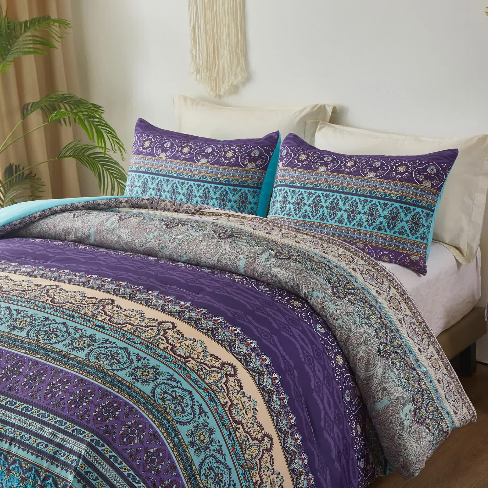 Boho Glow Teal Bedding - 3-Piece Comforter Set for Relaxed Spaces V745-MAB010449AJ3