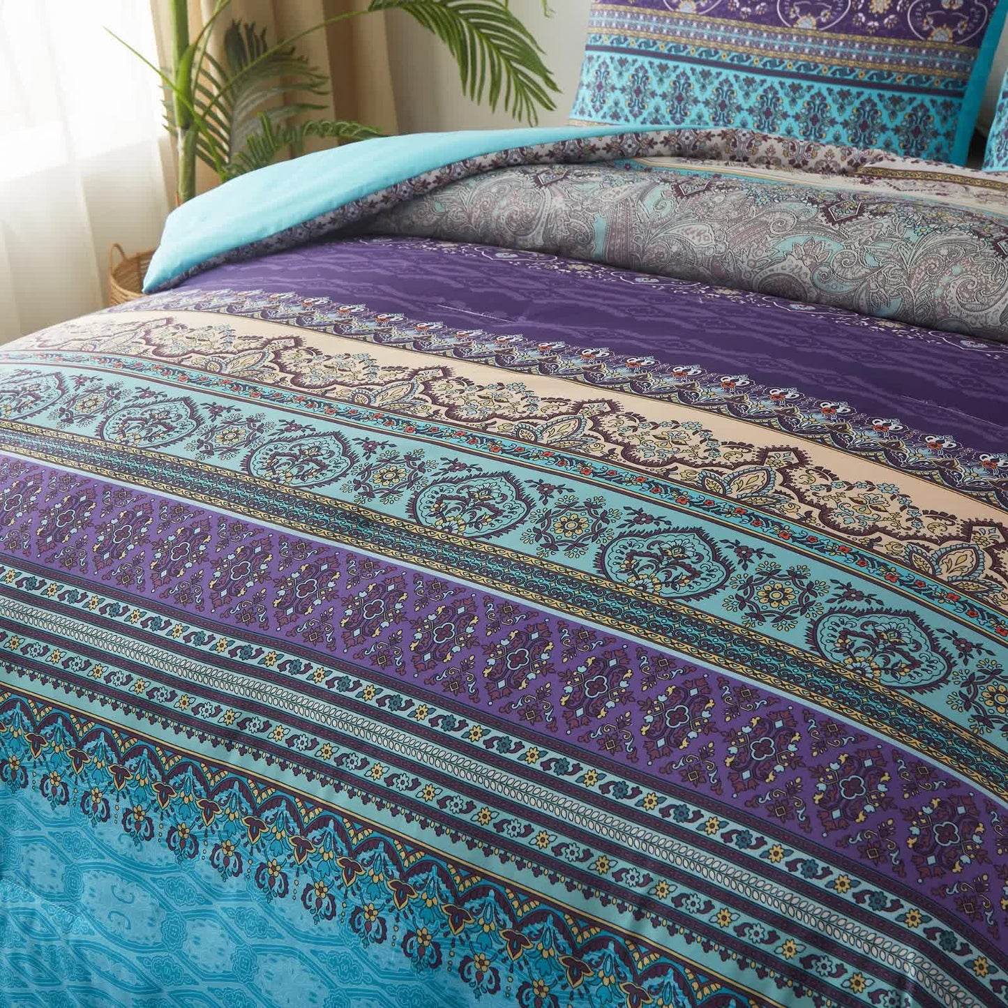 Boho Glow Teal Bedding - 3-Piece Comforter Set for Relaxed Spaces V745-MAB010449AJ3
