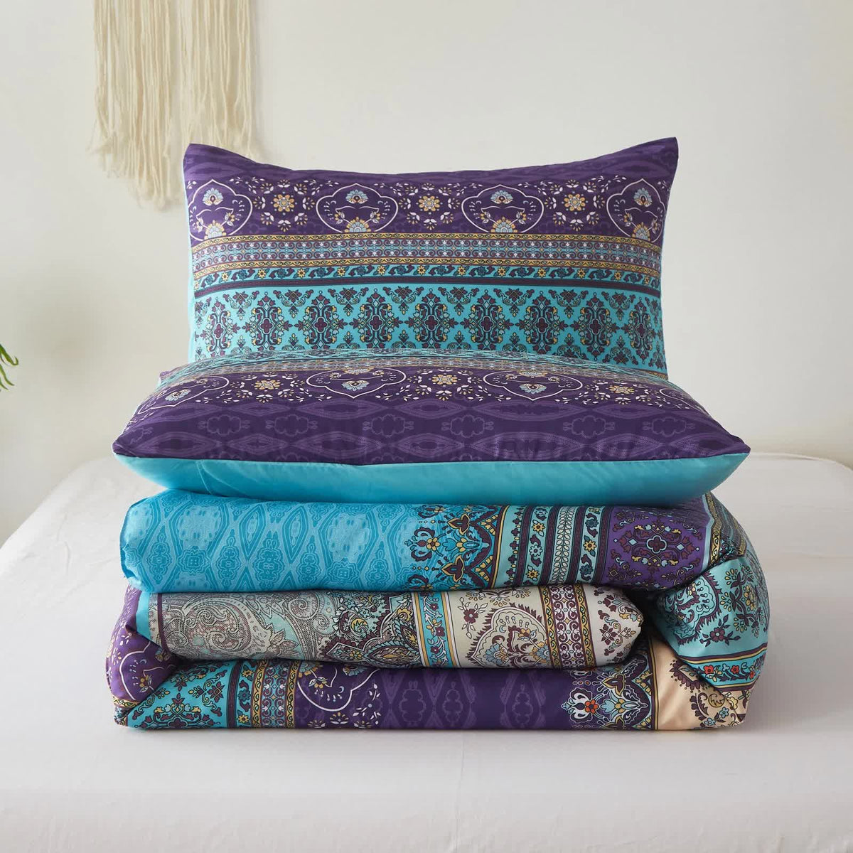 Boho Glow Teal Bedding - 3-Piece Comforter Set for Relaxed Spaces V745-MAB010449AJ3