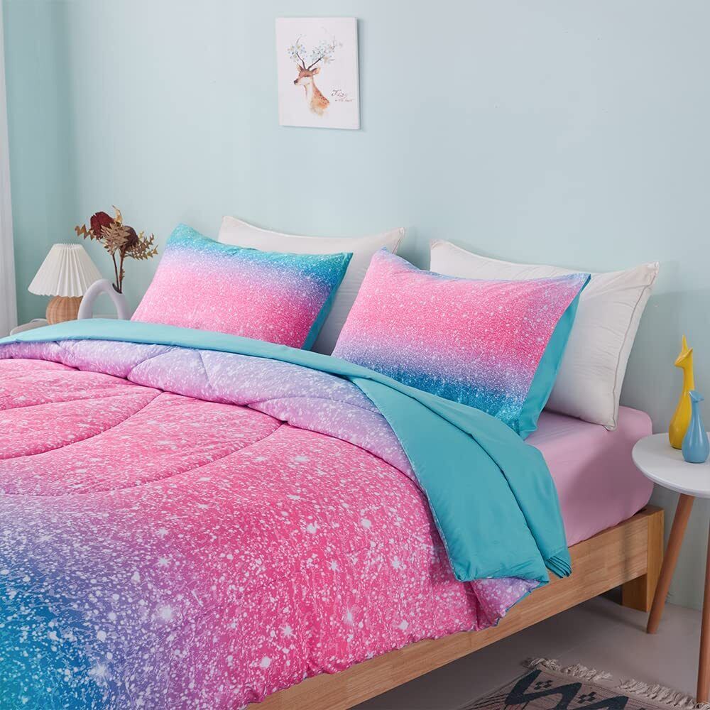 Marble Gradient Comforter Set, King Size, Quilted Bedding with Pillowcases V745-MAB010482AJ3
