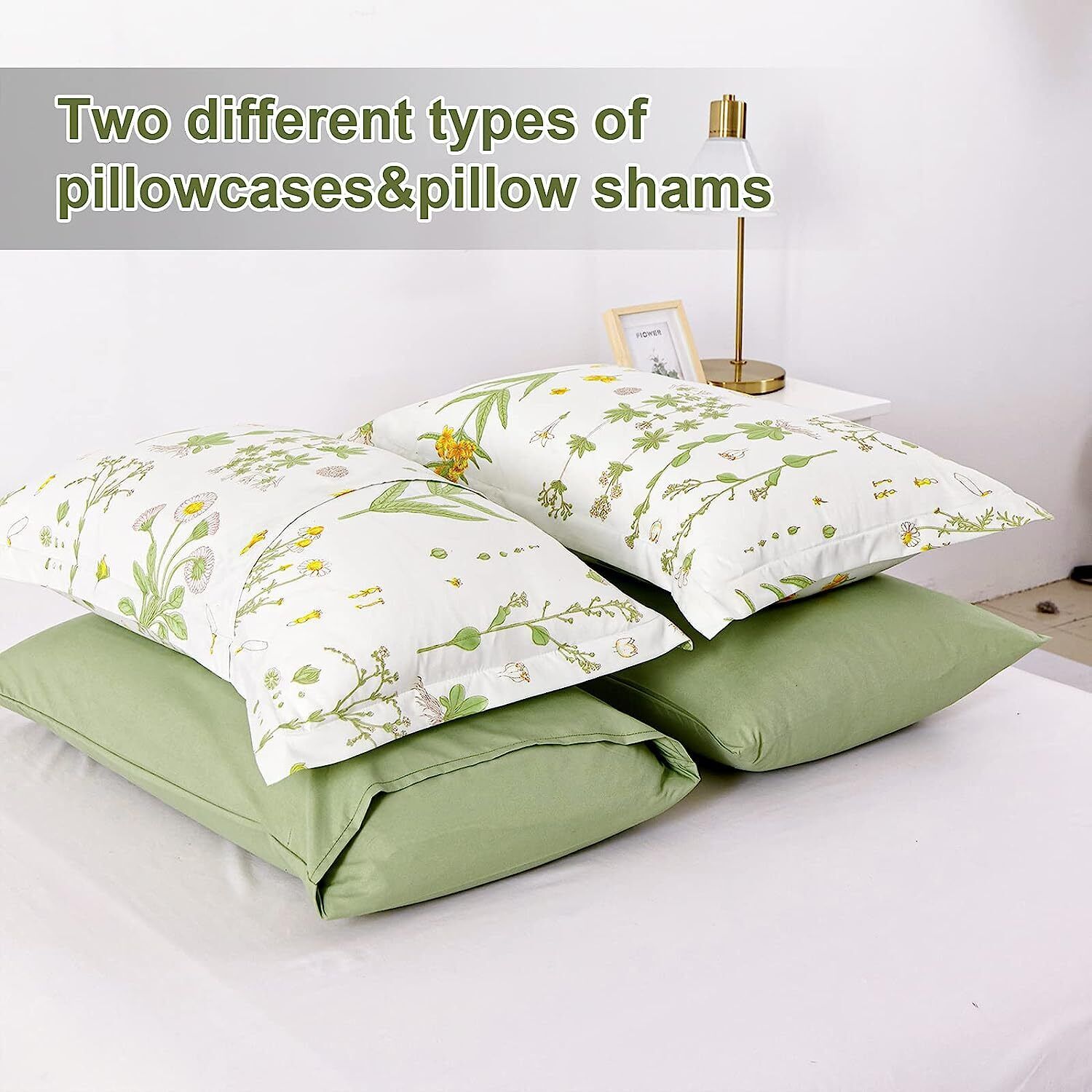 Vintage Delicate green bloom 3 Pc Comforter & Pillow Cover Set V745-MAB010487AJ3