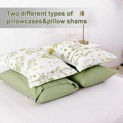 Vintage Delicate green bloom 3 Pc Comforter & Pillow Cover Set V745-MAB010487AJ3