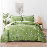 Vintage Delicate green bloom 3 Pc Comforter & Pillow Cover Set V745-MAB010487AJ3