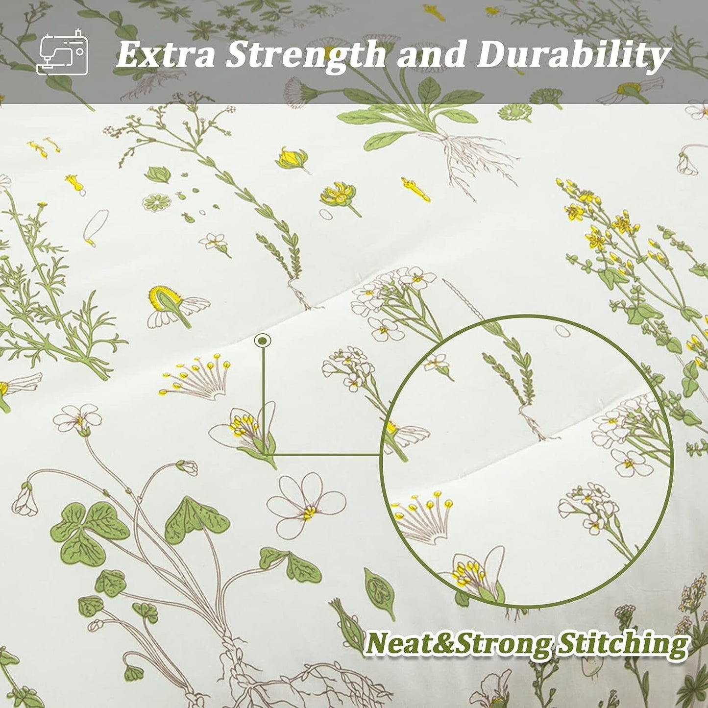Vintage Delicate green bloom 3 Pc Comforter & Pillow Cover Set V745-MAB010487AJ3