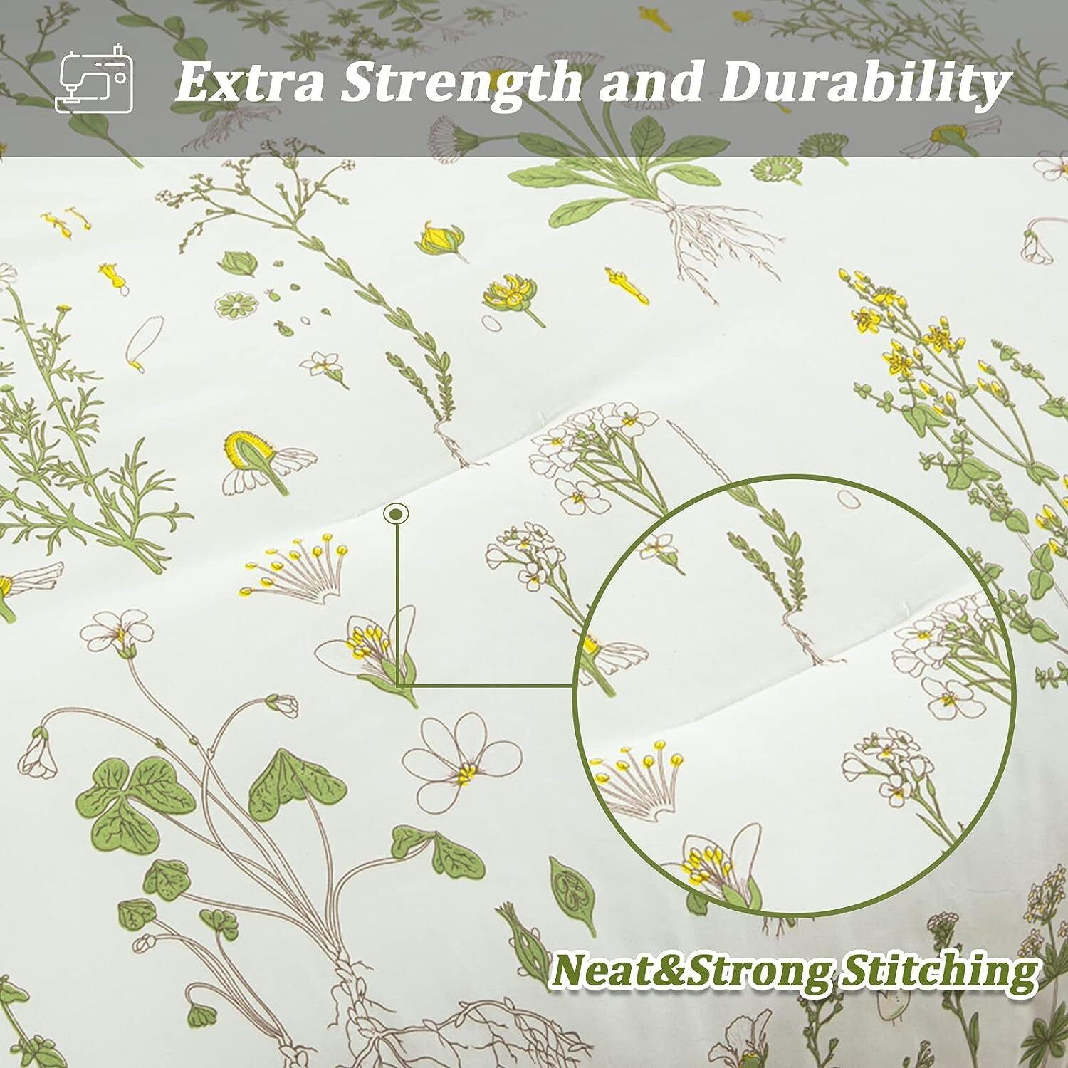 Vintage Delicate green bloom 3 Pc Comforter & Pillow Cover Set V745-MAB010487AJ3