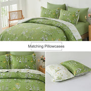 Vintage Delicate green bloom 3 Pc Comforter & Pillow Cover Set V745-MAB010487AJ3