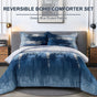 Ombre Blue Comforter Set, King Size, Gradient Blue Grey 3-Piece Boho Bedding V745-MAB010549AJ3