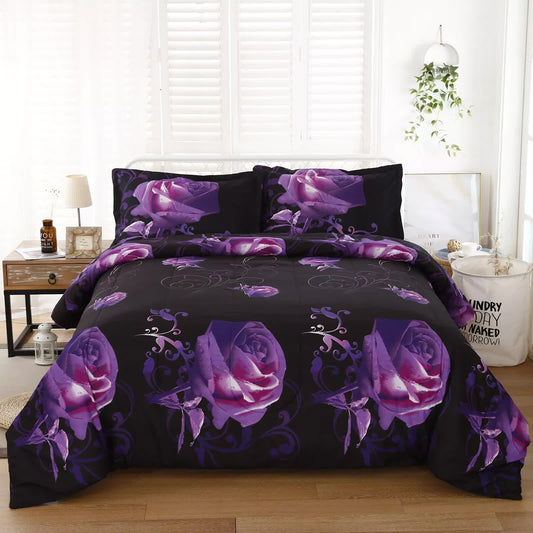 Rose Golden Hour Comforter Set - Aesthetic 3-Piece Bedroom Mood V745-MAB01055AJ3