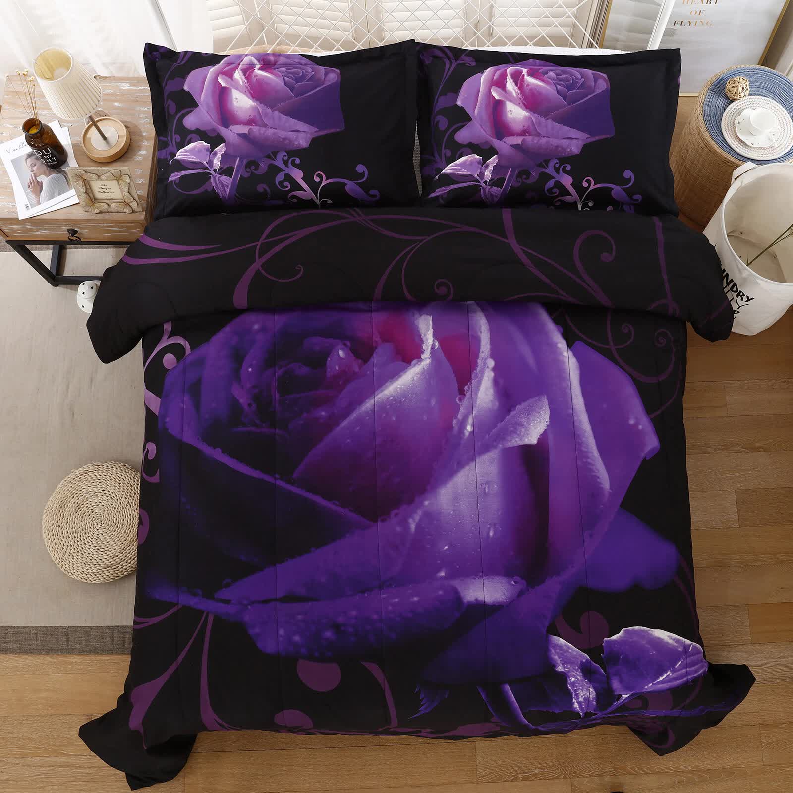 Rose Golden Hour Comforter Set - Aesthetic 3-Piece Bedroom Mood V745-MAB01055AJ3