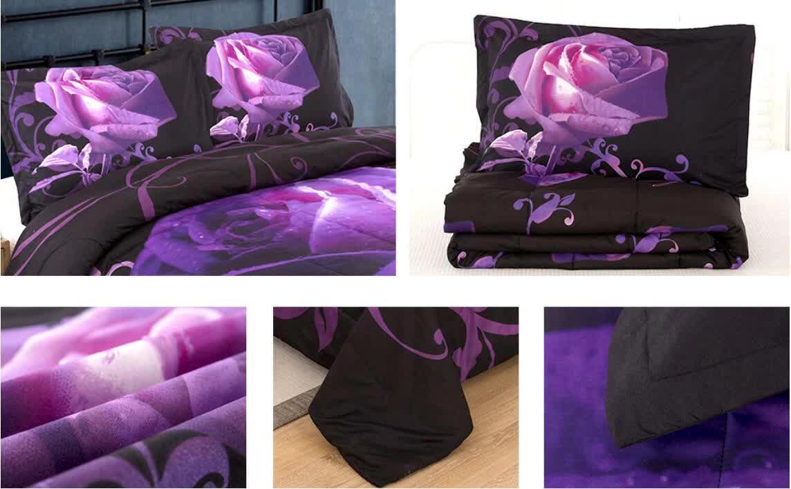 Rose Golden Hour Comforter Set - Aesthetic 3-Piece Bedroom Mood V745-MAB01055AJ3