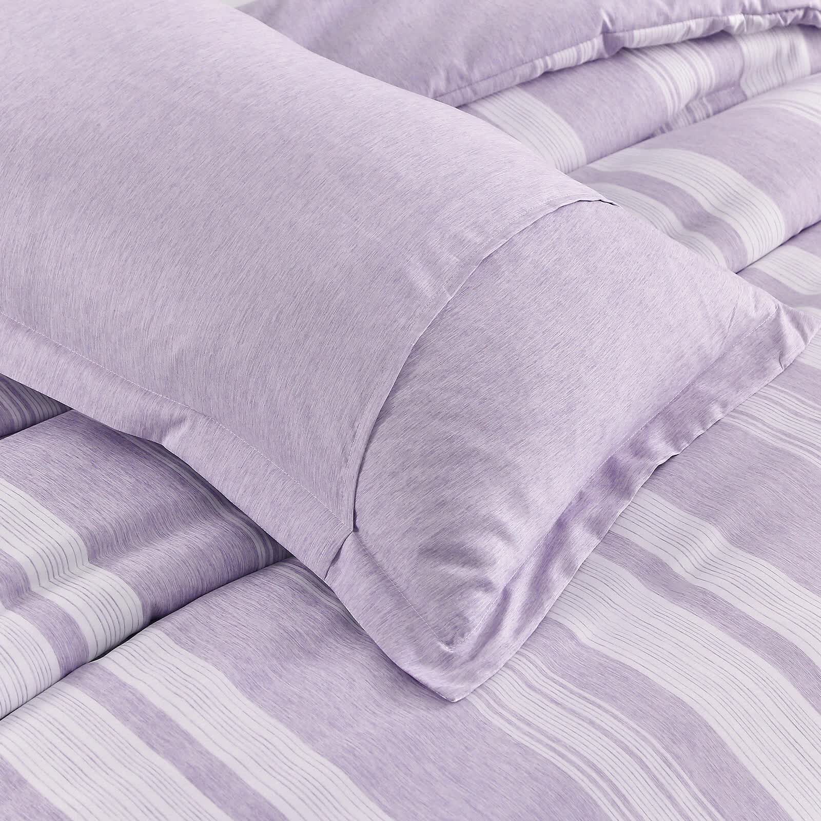 Midnight Calm stripes purple 3-Piece Bedding - Cozy comforter Style V745-MAB010567AJ3