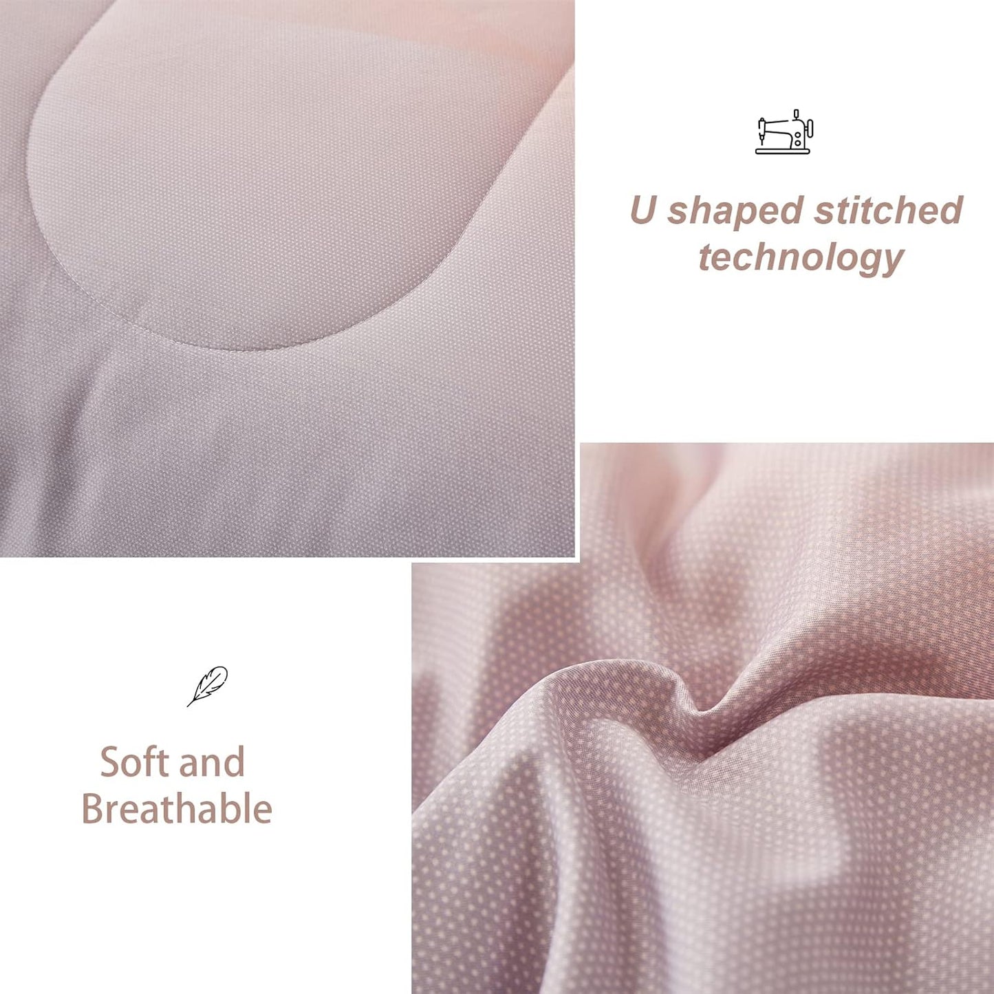 Girls Comforter Set, Queen Size, Ombre Blue Pink Rainbow 3-Piece Bedding Collection V745-MAB010665AG3