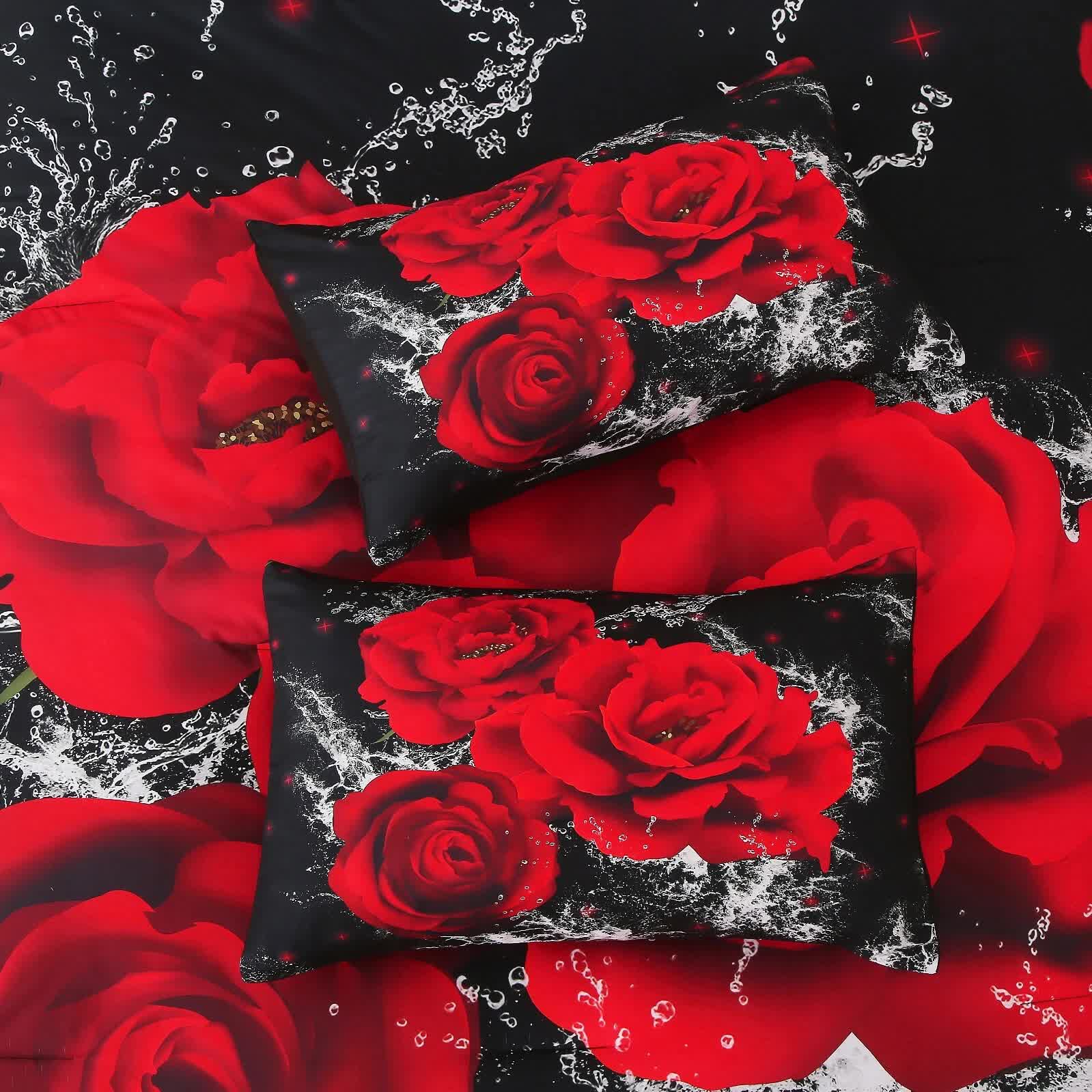 Chill Haven Red Rose 3-Piece Comforter Bundle - Relax & Recharge Style V745-MAB010691AJ3