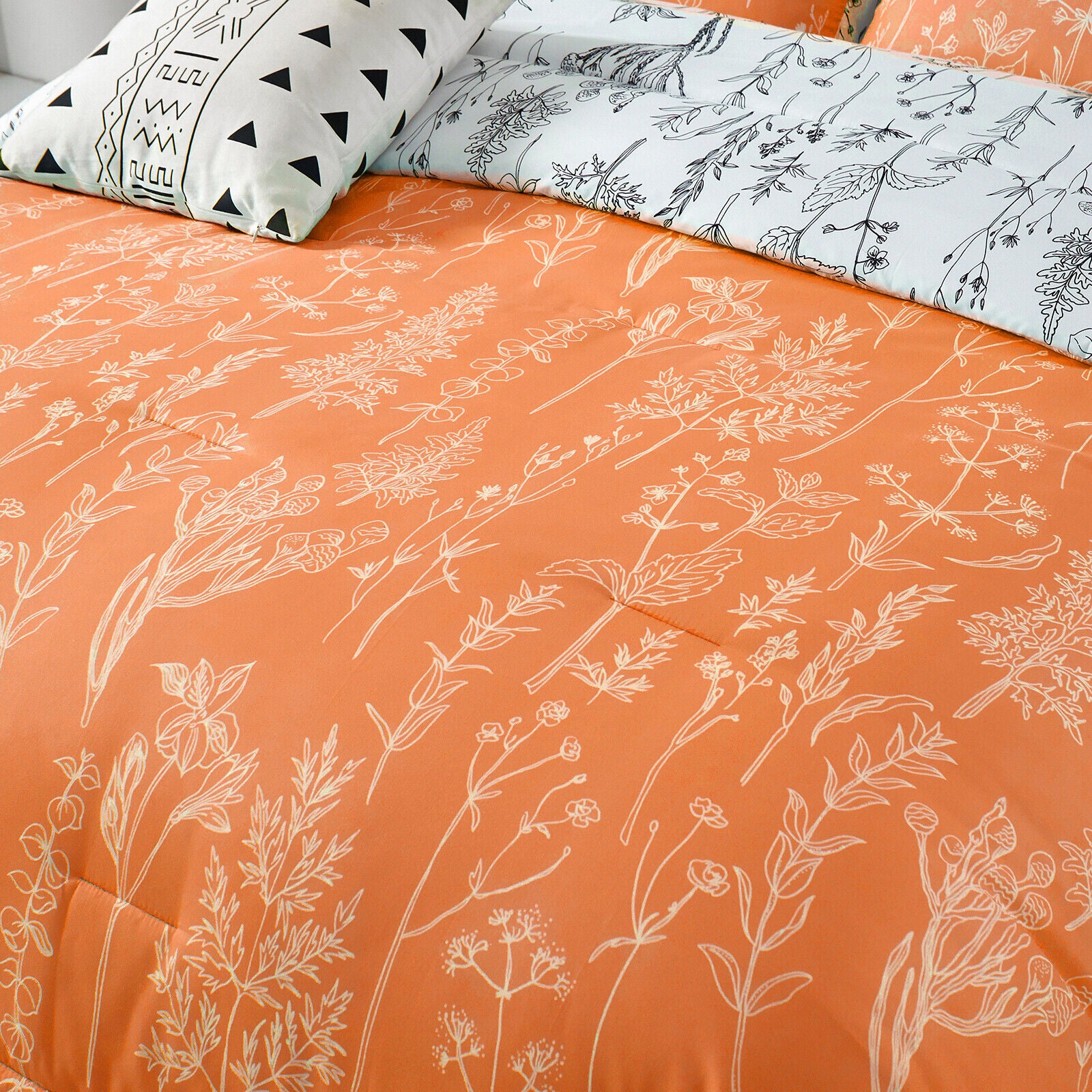 Charming Autumn Warm oranage 3 Pc Comforter & Pillow Cover Set V745-MAB010697AJ3