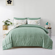 Soft Leaves Comforter Set, King Size, Plush Quilted Bedding with Pillowcases V745-MAB010736AJ3