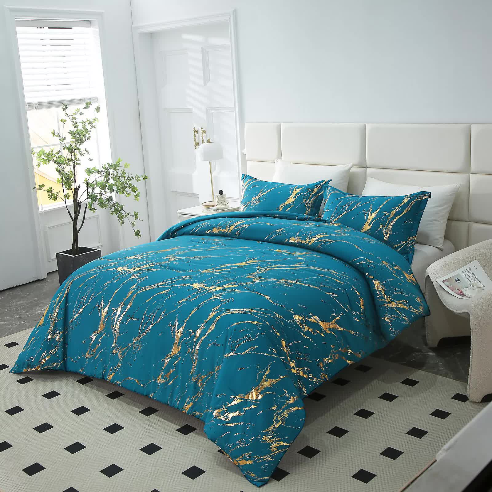Cozy Cloud 3 Teal -Piece Comforter Bundle - Instagram-Ready Bedroom V745-MAB010753AJ3