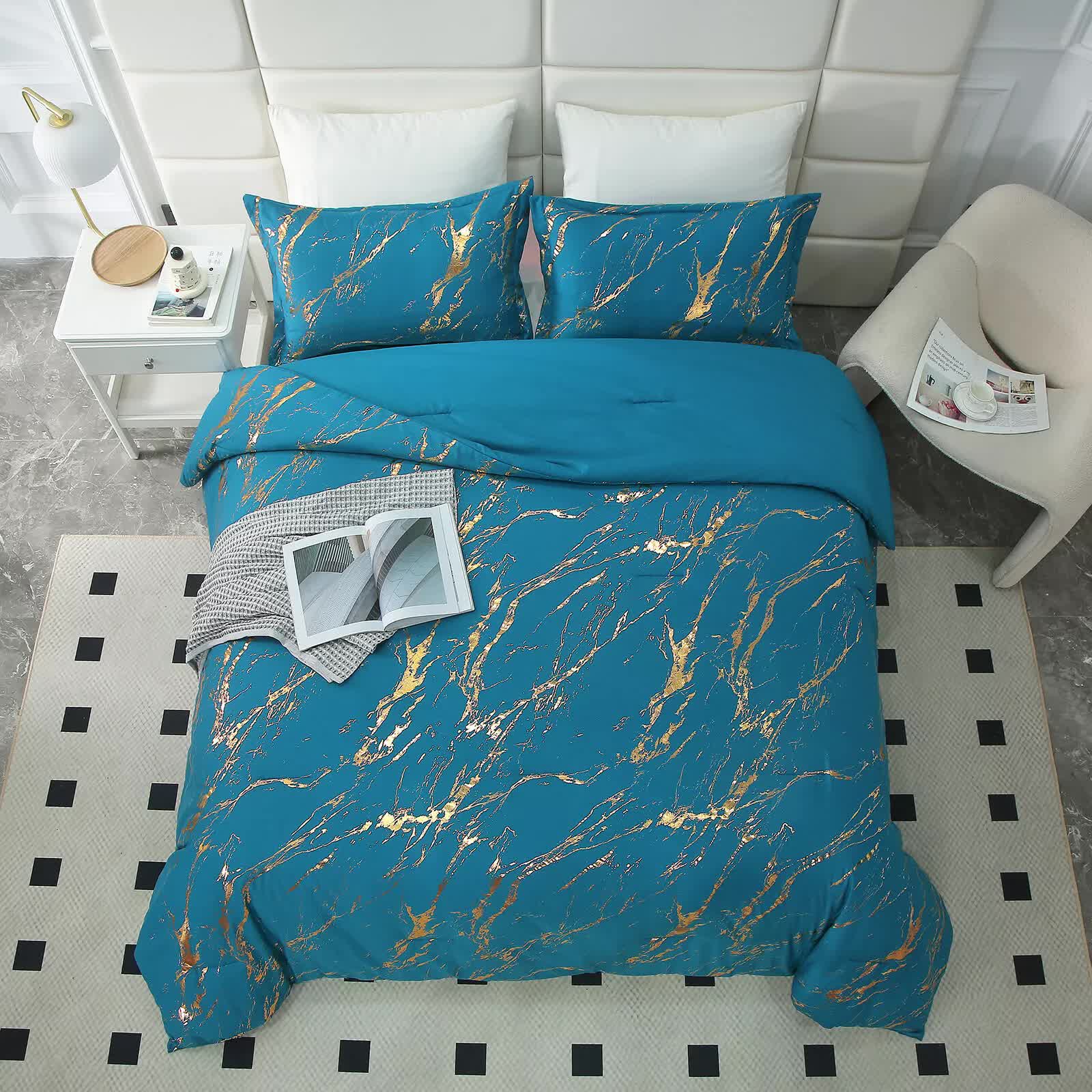 Cozy Cloud 3 Teal -Piece Comforter Bundle - Instagram-Ready Bedroom V745-MAB010753AJ3