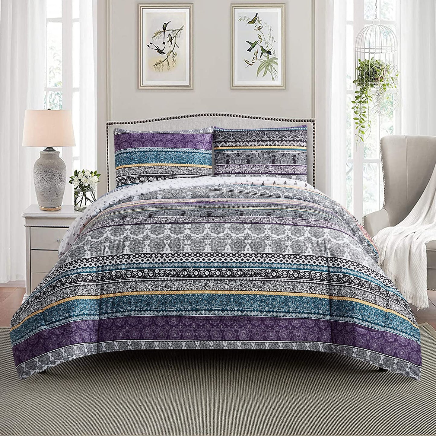 Whimsical Winter Frosty Elegant 3 Pc Comforter & Pillow Cover Set V745-MAB010758AJ3