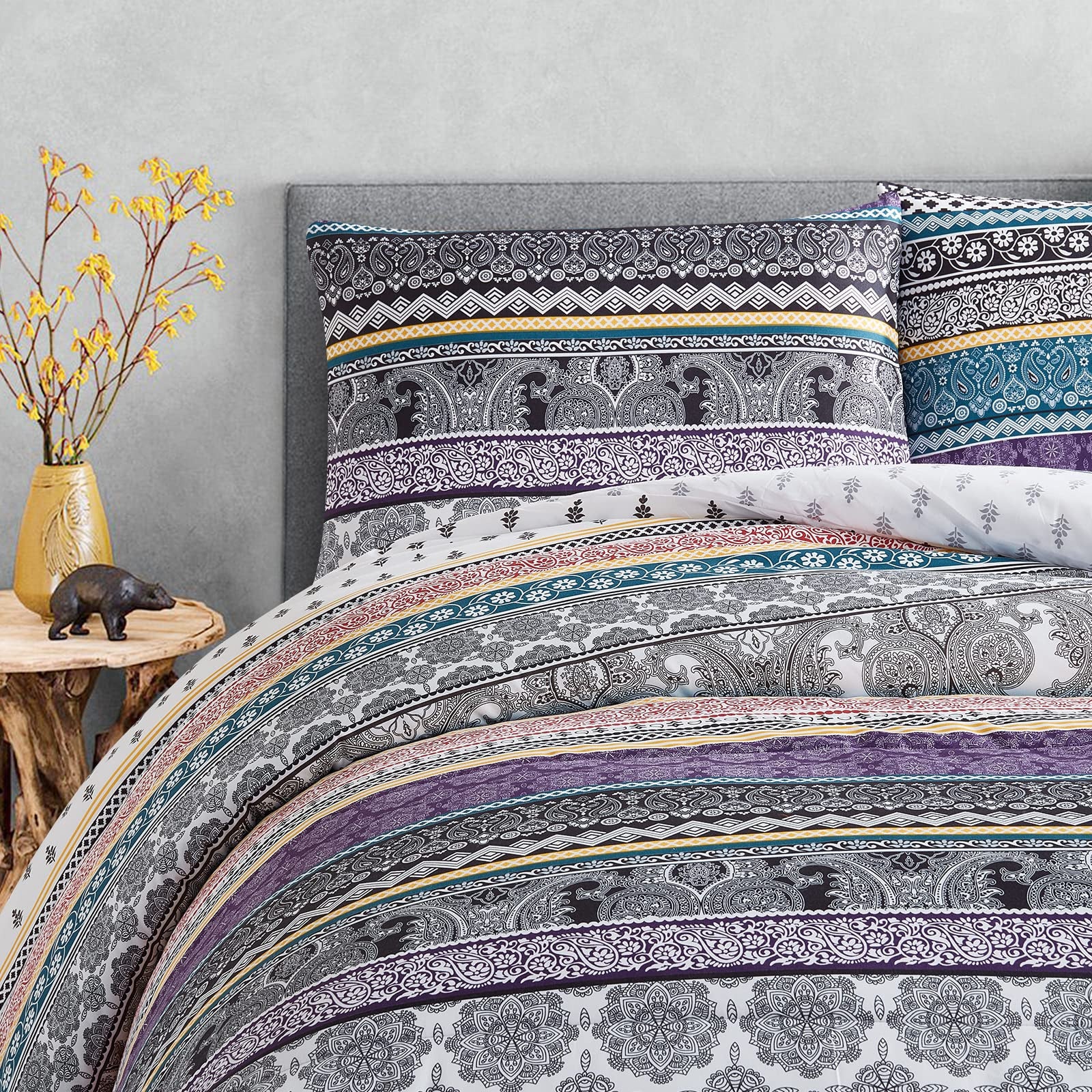 Whimsical Winter Frosty Elegant 3 Pc Comforter & Pillow Cover Set V745-MAB010758AJ3