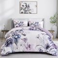 Floral Comforter Set, King Size, Purple Floral 3-Piece Bedding, Soft Microfiber for All Seasons V745-MAB010806AJ3
