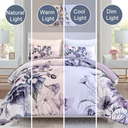 Floral Comforter Set, King Size, Purple Floral 3-Piece Bedding, Soft Microfiber for All Seasons V745-MAB010806AJ3