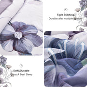 Floral Comforter Set, King Size, Purple Floral 3-Piece Bedding, Soft Microfiber for All Seasons V745-MAB010806AJ3