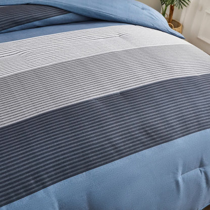 Coastal Drift striped Comforter Bundle - Breezy 3-Piece Bedding V745-MAB010843AJ3