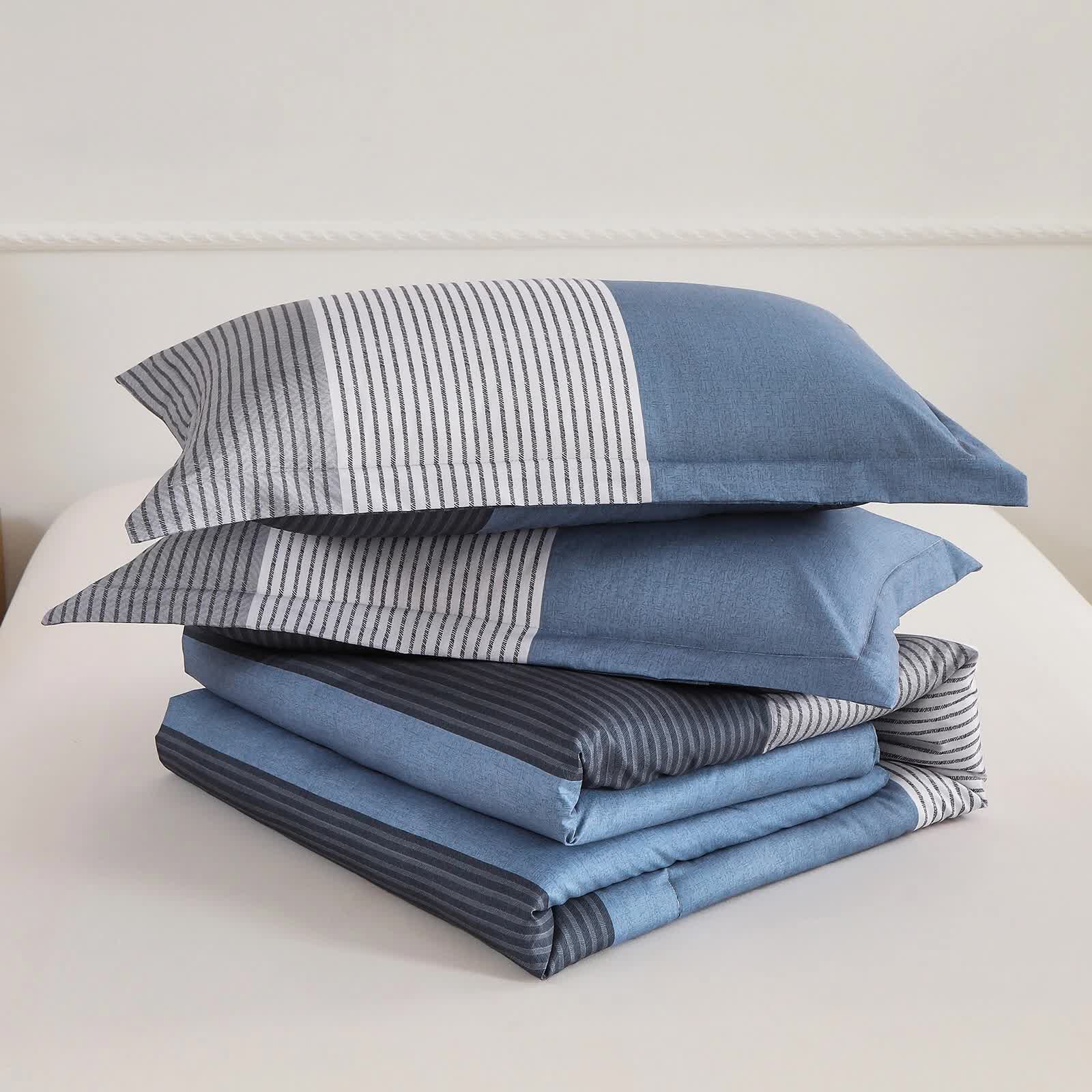 Coastal Drift striped Comforter Bundle - Breezy 3-Piece Bedding V745-MAB010843AJ3