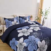 King Comforter Set, Navy Blue Floral 3-Piece Bedding, Soft Microfiber for All Seasons V745-MAB010860AJ3