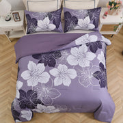 King Comforter Set, Dark Purple Floral 3-Piece Bedding, Soft Microfiber for All Seasons V745-MAB010862AJ3