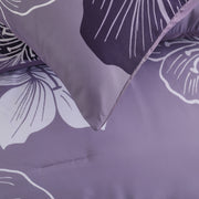 King Comforter Set, Dark Purple Floral 3-Piece Bedding, Soft Microfiber for All Seasons V745-MAB010862AJ3