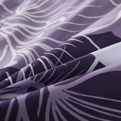 King Comforter Set, Dark Purple Floral 3-Piece Bedding, Soft Microfiber for All Seasons V745-MAB010862AJ3