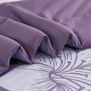 King Comforter Set, Dark Purple Floral 3-Piece Bedding, Soft Microfiber for All Seasons V745-MAB010862AJ3