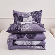 King Comforter Set, Dark Purple Floral 3-Piece Bedding, Soft Microfiber for All Seasons V745-MAB010862AJ3