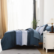 Navy Blue Comforter Set, King Size, Striped 3-Piece Bedding Collection V745-MAB010873AJ3