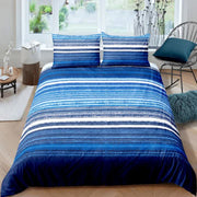 Nordic Calm stripes Blue 3-Piece Comforter Set - Scandi Chic Vibes V745-MAB010884AJ3